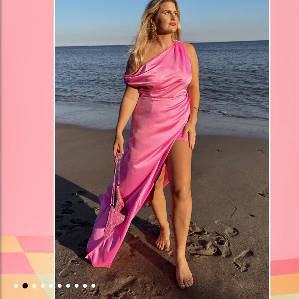 Worn once! Show Me Your Mumu Jodie dress in PINK LUXE SATIN